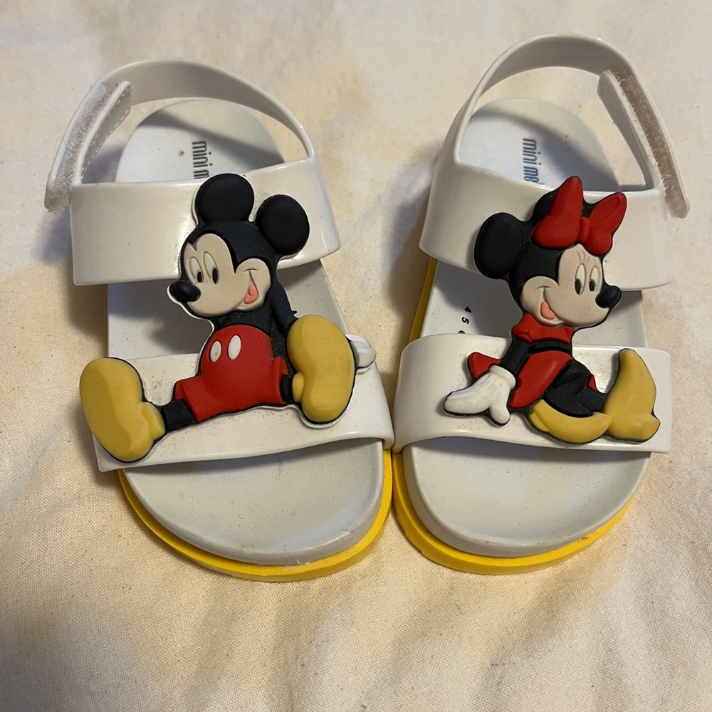 Mini Melissa Disney Character Sandals White Yellow